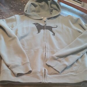 Kids Green Hoodie with Dog Print BLACK DOG